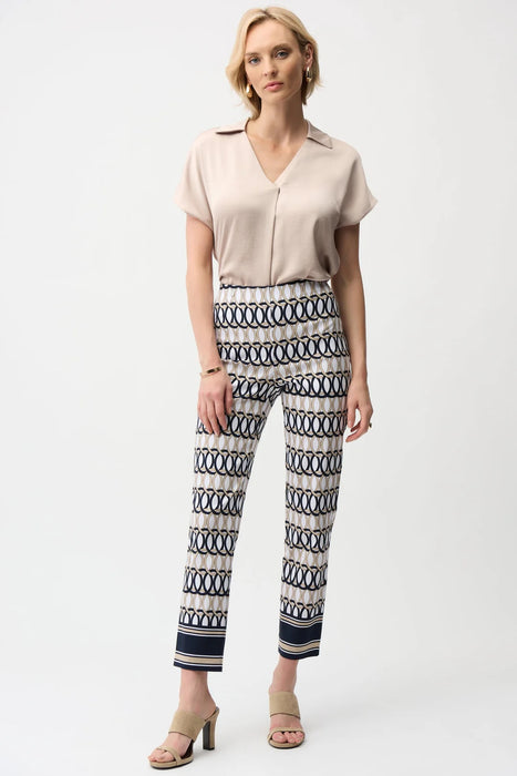 Joseph Ribkoff Geometric Print Straight Ankle Pants 261222