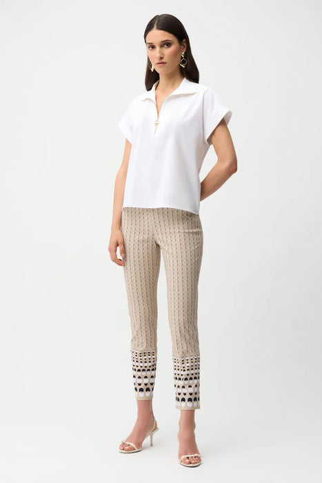 Joseph Ribkoff Geometric Print Straight Ankle Pants 261222
