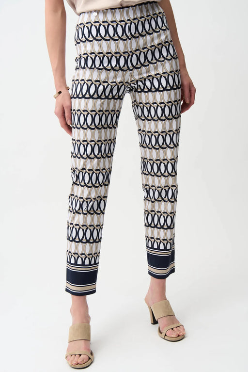 Joseph Ribkoff 261222 Geometric Print Pull-On Straight Pants