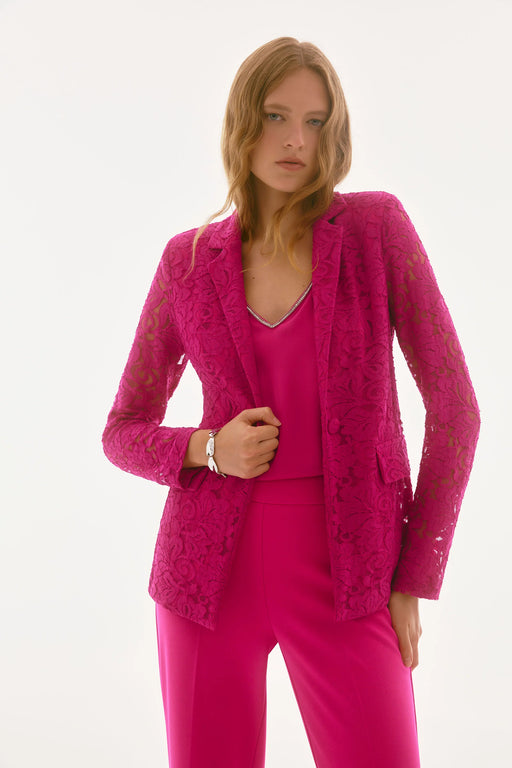 Joseph Ribkoff Style 251726 Geranium Fitted Floral Lace Blazer Jacket