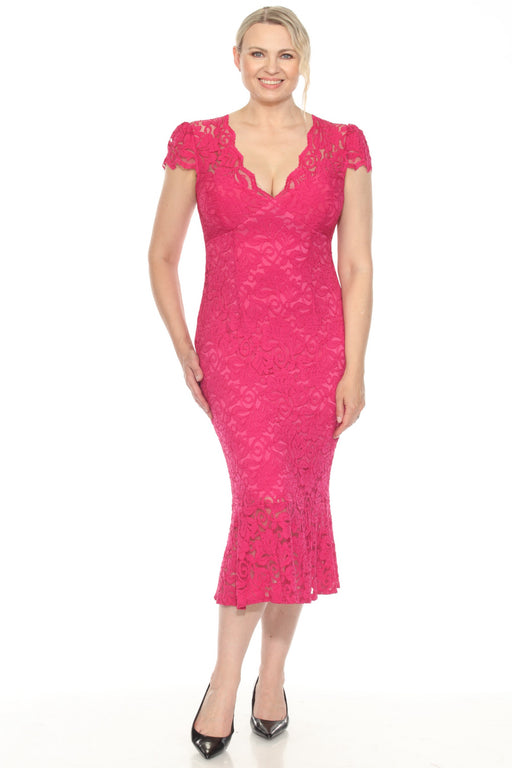 Joseph Ribkoff Geranium Floral Lace Midi Trumpet Dress 251714 AfterRetail Joseph Ribkoff Geranium Floral Lace Midi Trumpet Dress 251714 AfterRetail