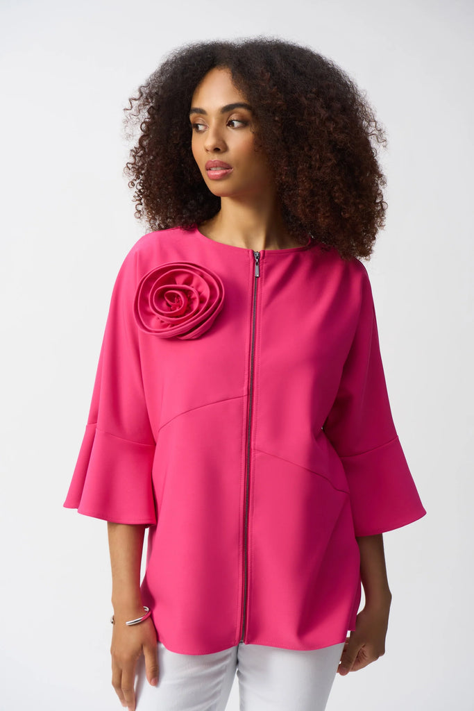 Joseph Ribkoff Geranium Rosette Detail Zip Front Jacket 251109