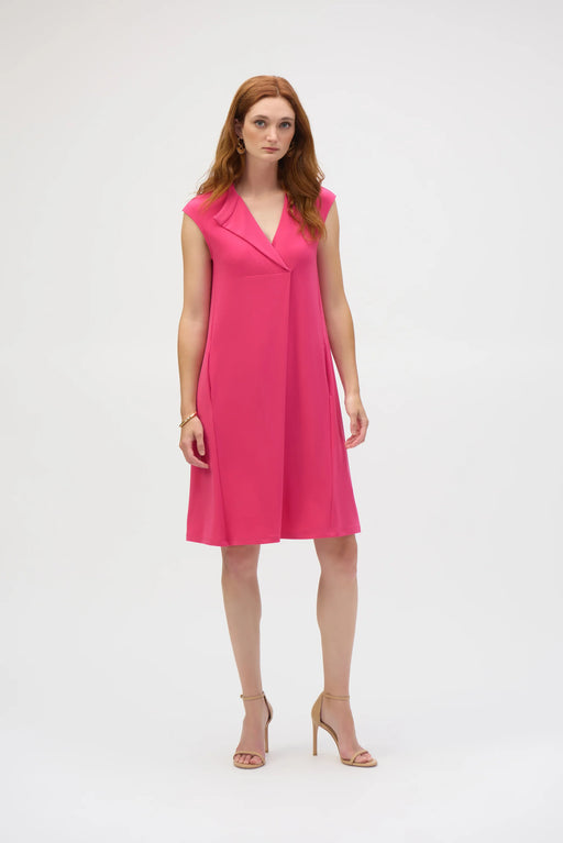 Joseph Ribkoff Style 252190 Geranium V-Neck Cap Sleeve Trapeze Dress