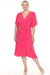 Joseph Ribkoff Style 251706 Geranium V-Neck Flutter Sleeve Faux Wrap Dress