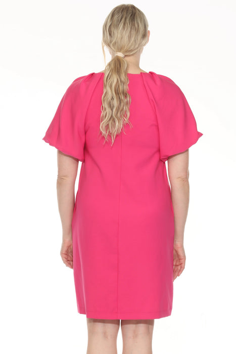Joseph Ribkoff Geranium V-Neck Puff Sleeve Shift Dress 251045