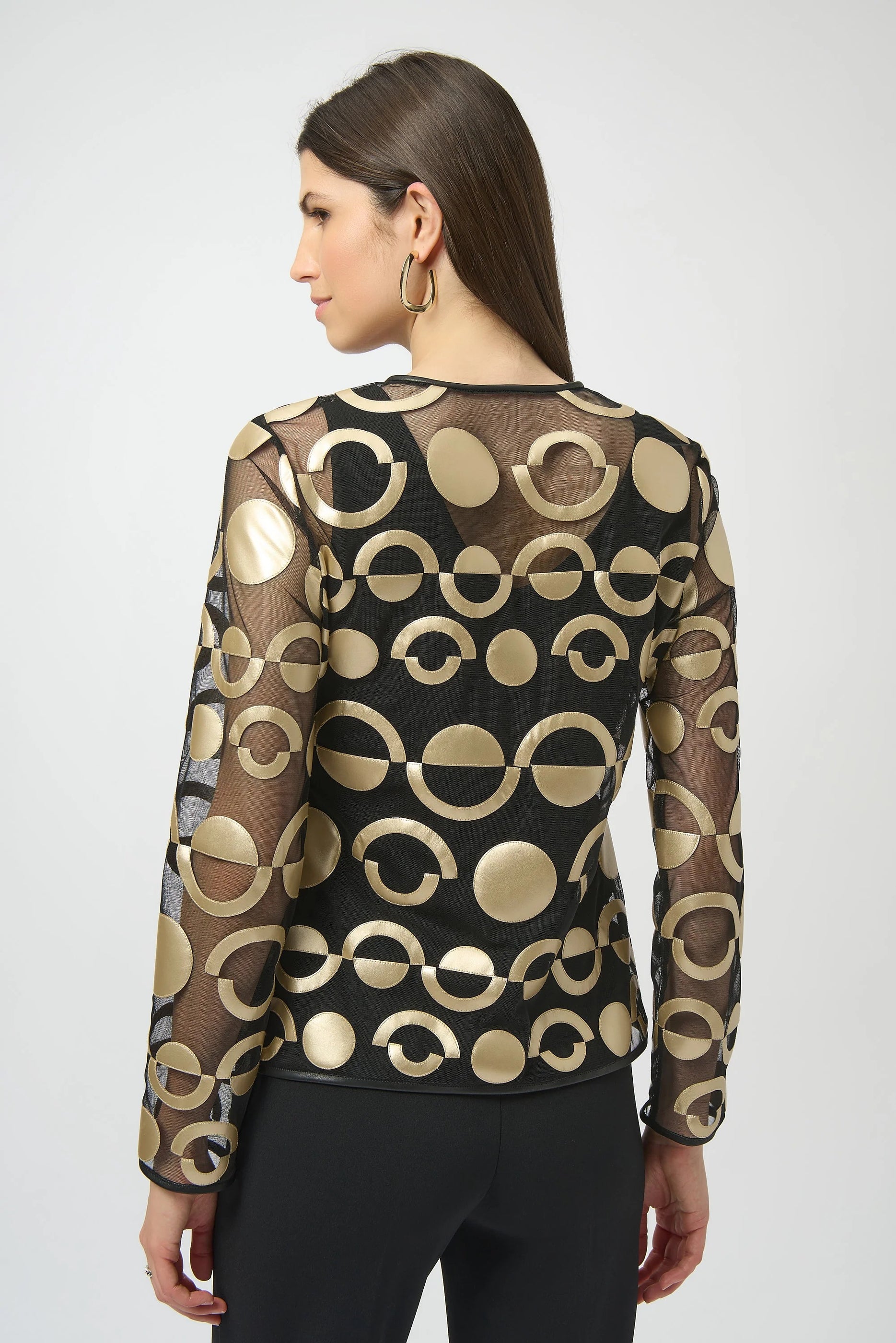 JOSEPH RIBKOFF TOP WITH RED AND GOLD ZIPPER 203303
