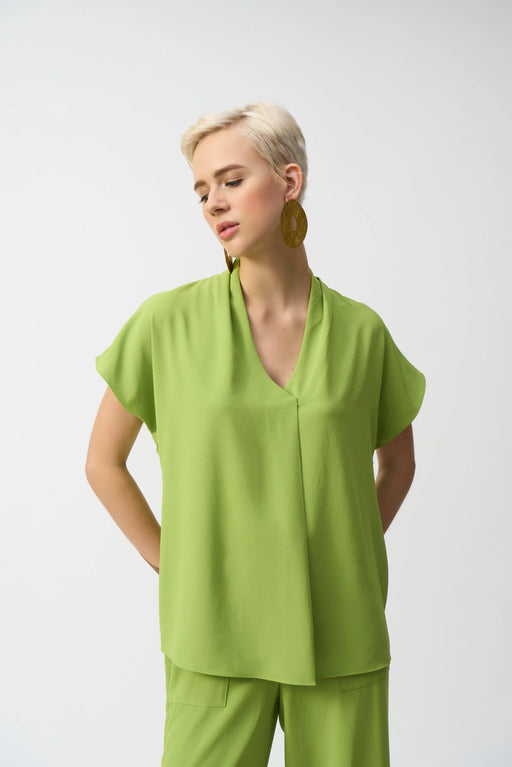 Joseph Ribkoff Style 251087 Greenery V-Neck Dolman Sleeve Relaxed Top