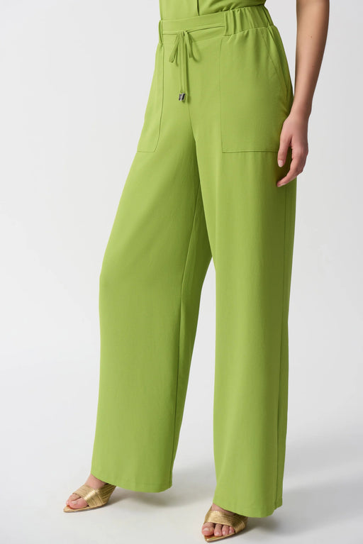 Joseph Ribkoff Style 251185 Greenery Woven Pull On Wide Leg Pants