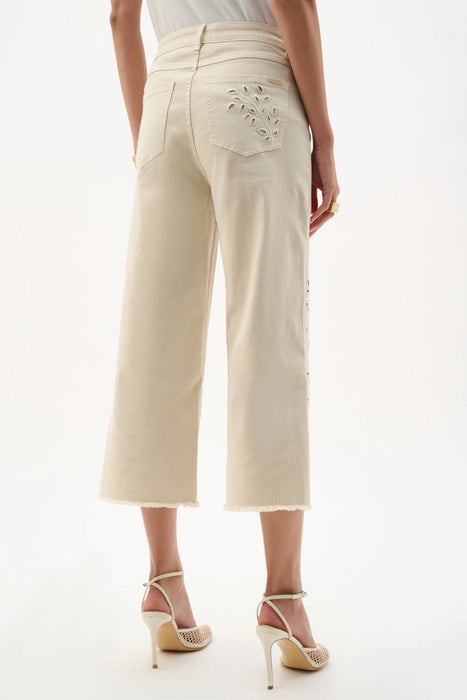 Joseph Ribkoff Greige Repreve® Denim Wide Leg Crop Jeans 262935