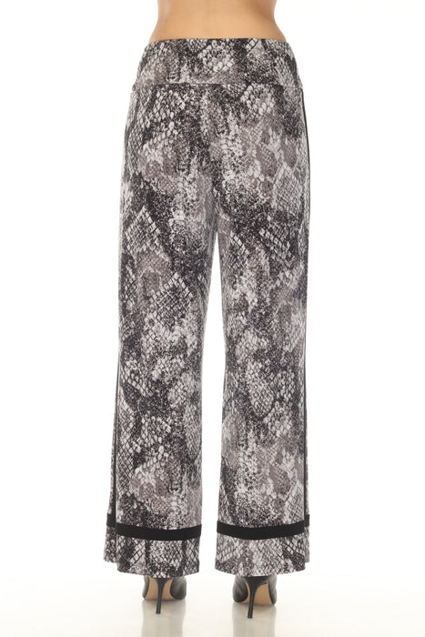 Joseph Ribkoff Grey/Black Snakeskin Wide Leg Pant 253133