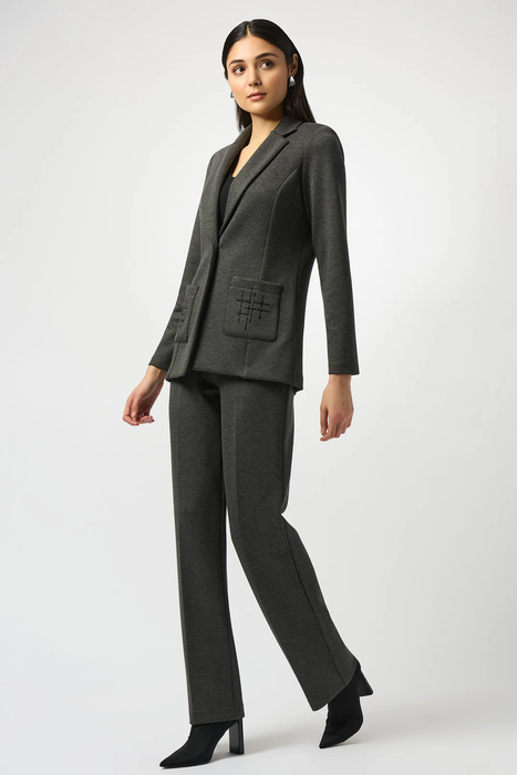 Joseph Ribkoff Grey Melange Fitted Blazer Jacket 253111