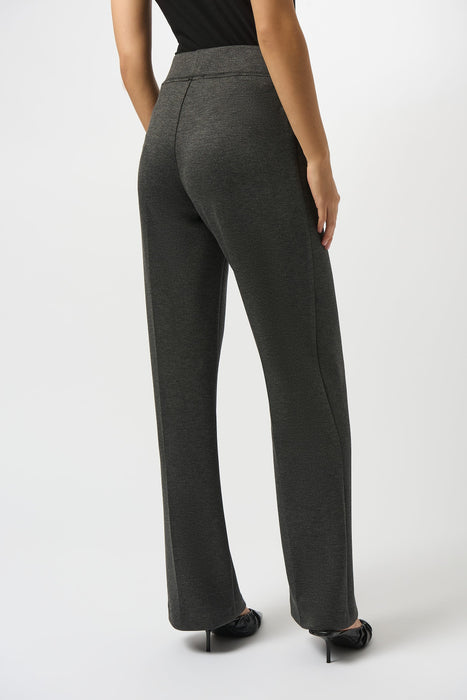 Joseph Ribkoff Grey Melange Mid-Rise Pull On Wide Leg Pants 253300