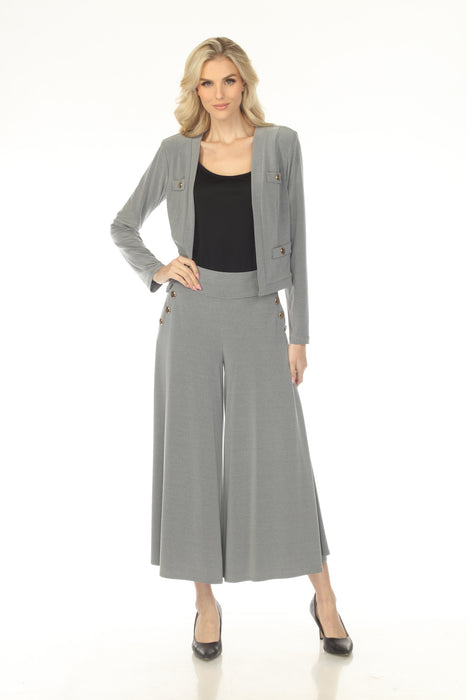 Joseph Ribkoff Grey Melange Open Front Long Sleeve Bolero 253228