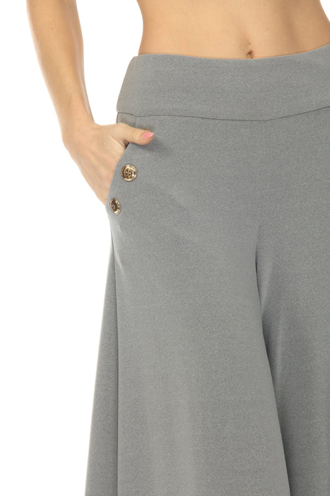 Joseph Ribkoff Grey Melange Pull On Culotte Pants 253152