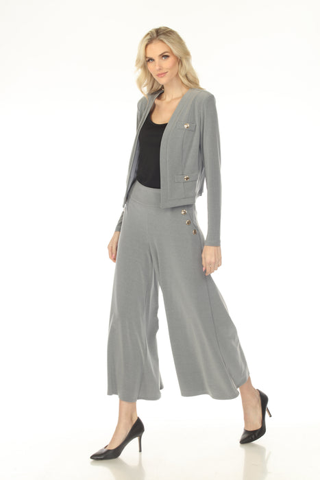 Joseph Ribkoff Grey Melange Pull On Culotte Pants 253152
