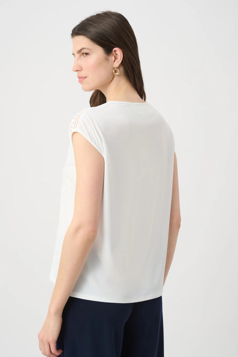 Joseph Ribkoff Guipure Neckline Short Sleeve Top 261200