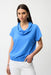 Joseph Ribkoff 261194 Harbor Blue Cowl Neck Short Sleeve Cocoon Top