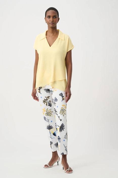 Joseph Ribkoff High-Low Short Sleeve V-Neck Top 262148
