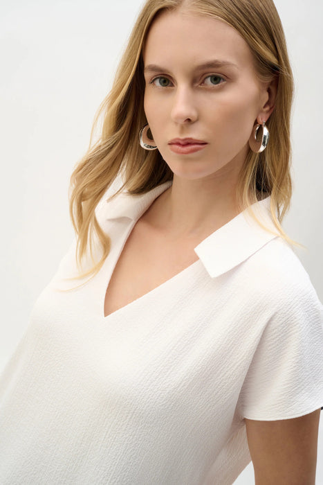 Joseph Ribkoff High-Low Short Sleeve V-Neck Top 262148