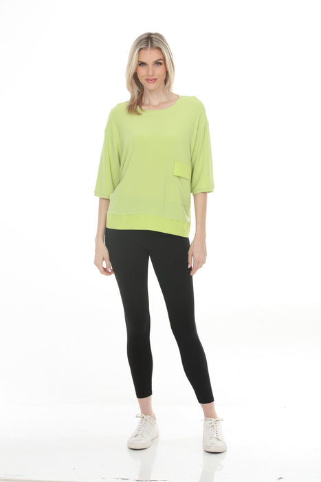 Joseph Ribkoff Honeydew Scoop Neck 3/4 Sleeve Boxy Tunic Top 261632