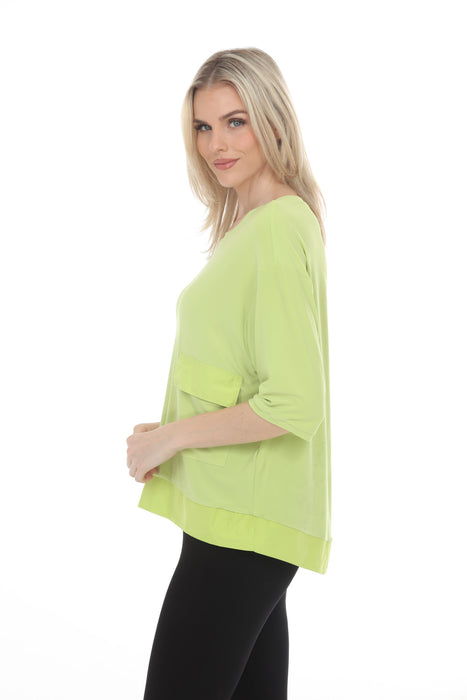 Joseph Ribkoff Honeydew Scoop Neck 3/4 Sleeve Boxy Tunic Top 261632