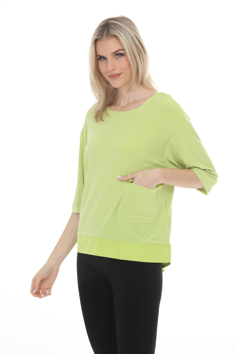 Joseph Ribkoff Honeydew Scoop Neck 3/4 Sleeve Boxy Tunic Top 261632