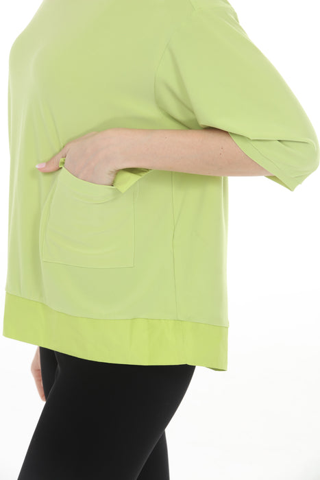 Joseph Ribkoff Honeydew Scoop Neck 3/4 Sleeve Boxy Tunic Top 261632