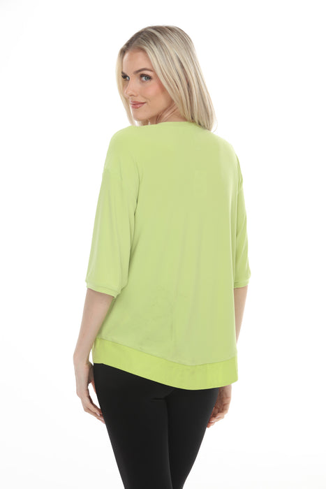 Joseph Ribkoff Honeydew Scoop Neck 3/4 Sleeve Boxy Tunic Top 261632