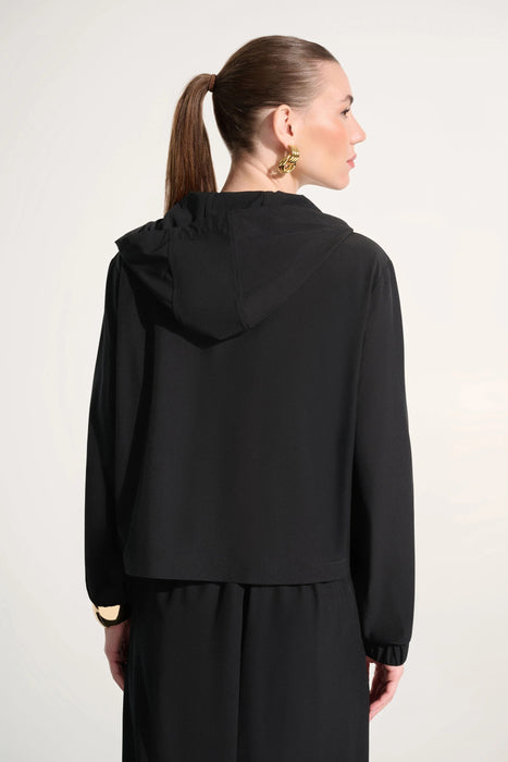 Joseph Ribkoff Hooded Zip Up Boxy Utility Jacket 262621