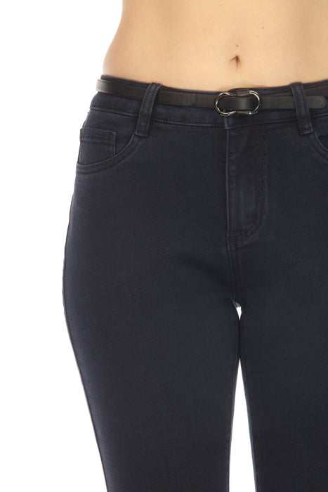 Joseph Ribkoff Indigo Blue Denim Belted Classic Flared Jeans 233930
