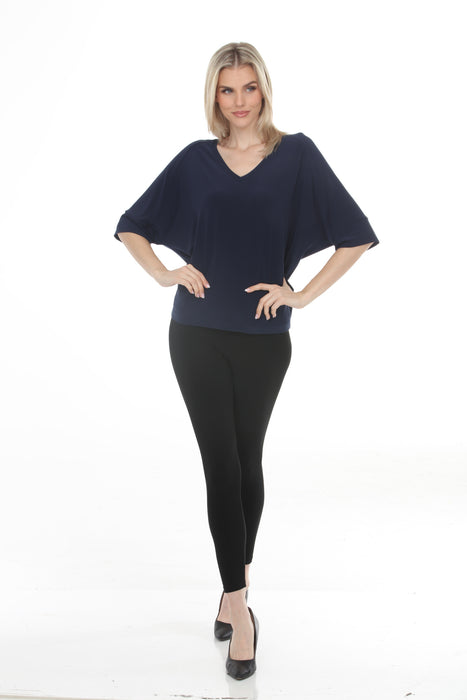 Joseph Ribkoff Indigo V-Neck 3/4 Sleeves Boxy Top 261641