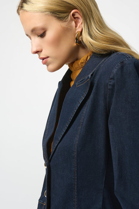 Joseph Ribkoff Indigo Fitted Stretch Denim Blazer Jacket 253982