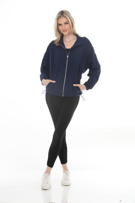 Joseph Ribkoff Indigo Stretch Nylon Zip Up Sporty Jacket 261647