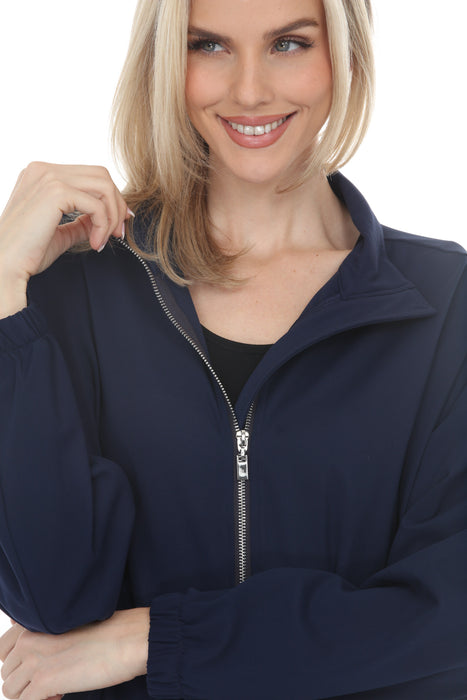 Joseph Ribkoff Indigo Stretch Nylon Zip Up Sporty Jacket 261647