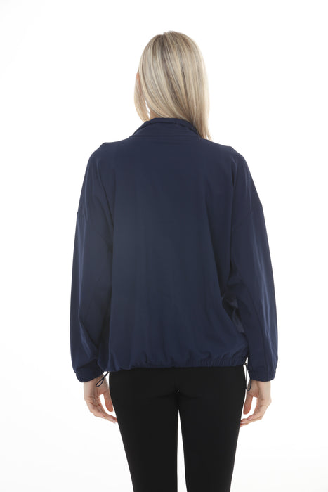 Joseph Ribkoff Indigo Stretch Nylon Zip Up Sporty Jacket 261647
