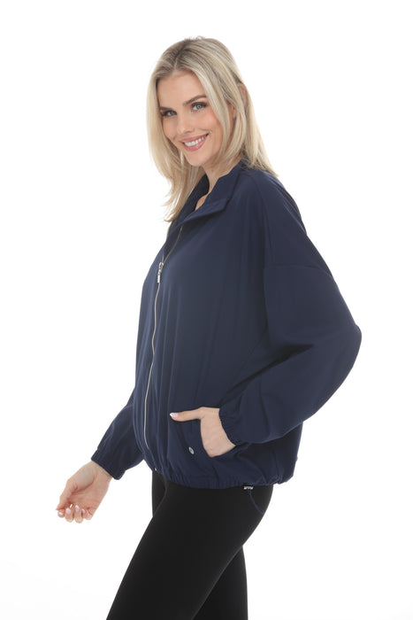 Joseph Ribkoff Indigo Stretch Nylon Zip Up Sporty Jacket 261647