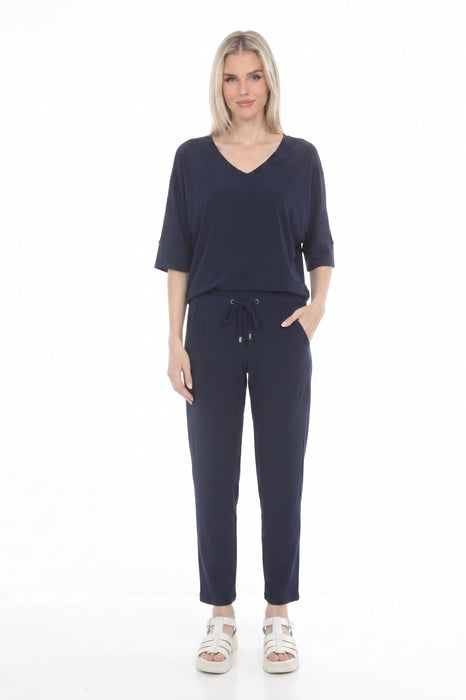 Joseph Ribkoff Indigo V-Neck 3/4 Sleeves Boxy Top 261641