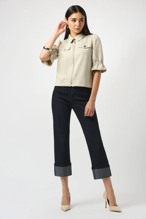 Joseph Ribkoff Ink Turned Hem Cropped Jeans 253953