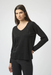 Joseph Ribkoff 254966 Black Iron-On V-Neck Pullover Sweater