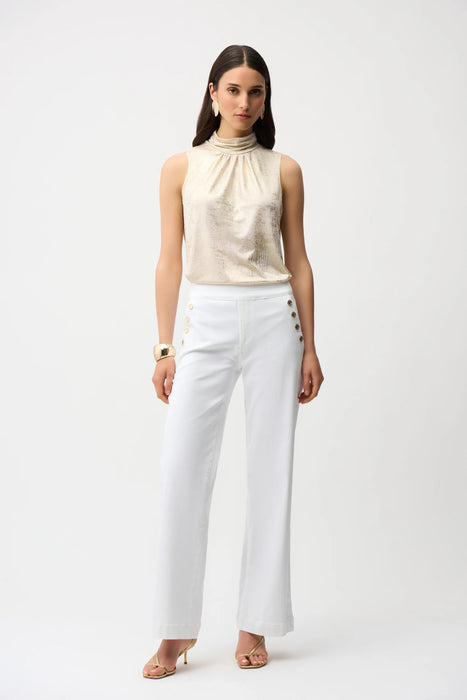 Joseph Ribkoff White Pull On Wide Leg Sailor Jeans 261972