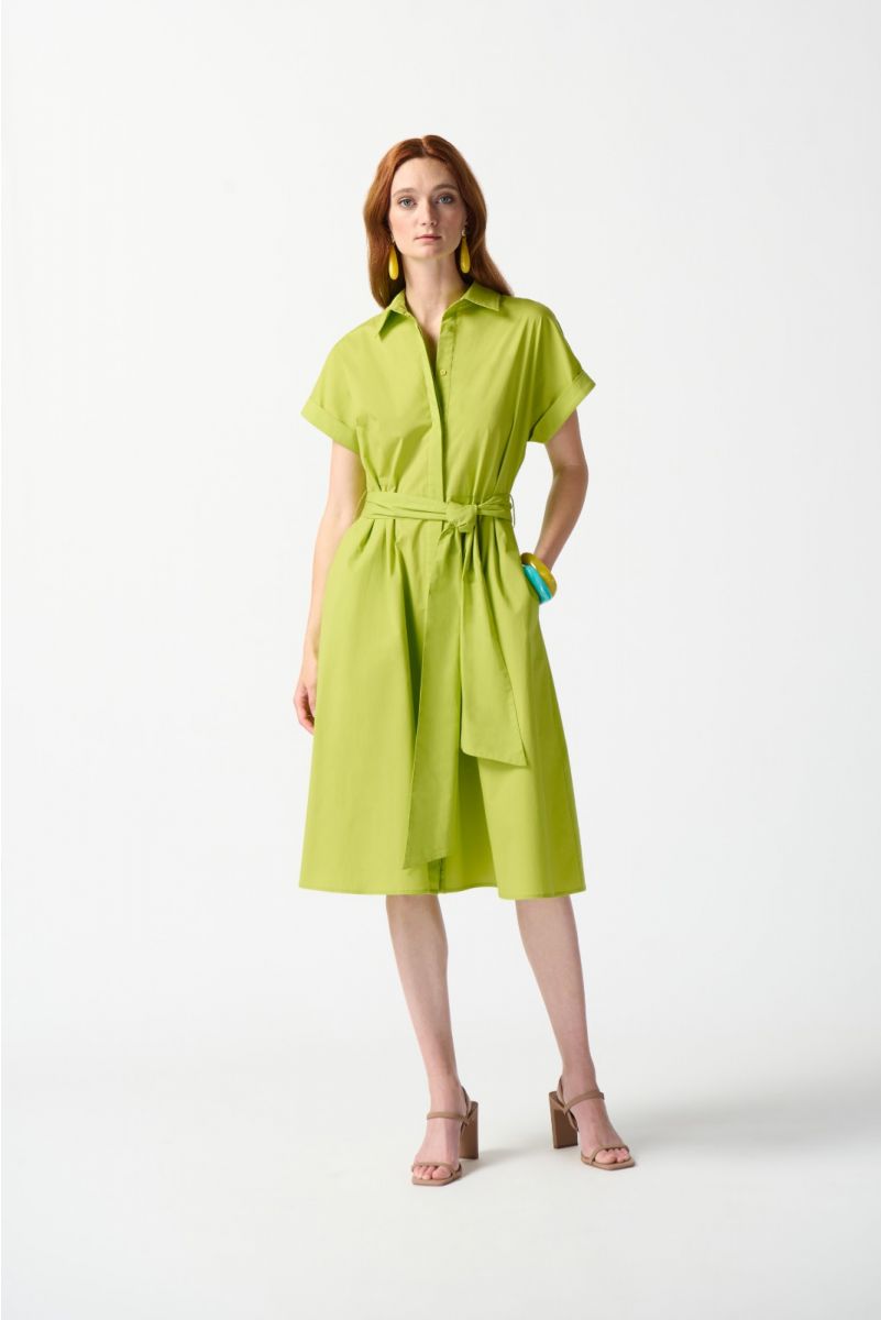 Key Lime Fit & Flare Shirt Dress