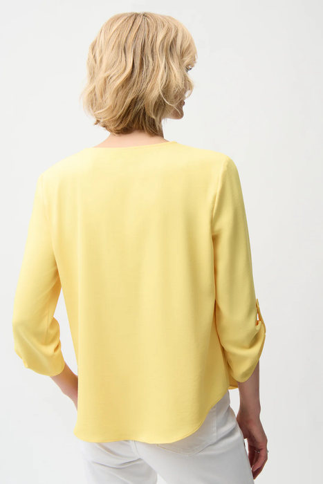 Joseph Ribkoff Keyhole Neck 3/4 Sleeves Boxy Top 261036