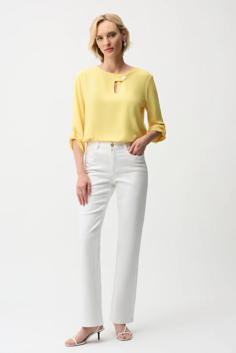 Joseph Ribkoff Keyhole Neck 3/4 Sleeves Boxy Top 261036