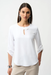 Joseph Ribkoff 261036 Vanilla Keyhole Neckline 3/4 Sleeves Boxy Top