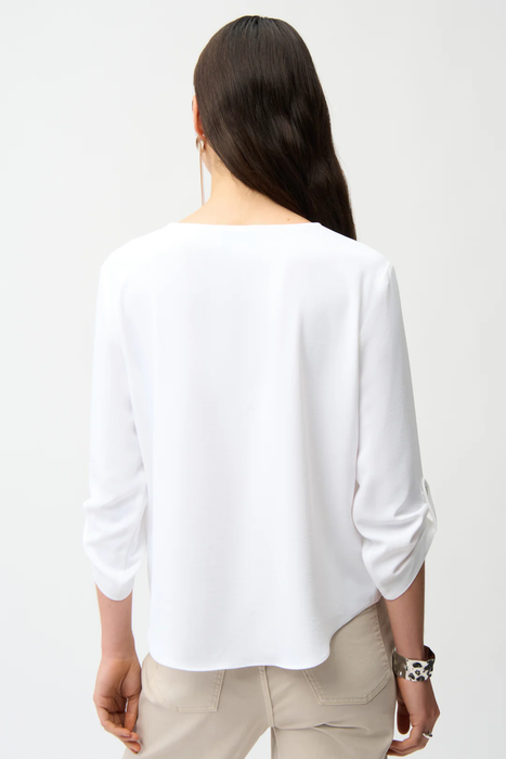 Joseph Ribkoff Keyhole Neck 3/4 Sleeves Boxy Top 261036