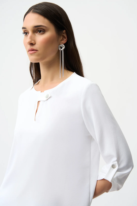 Joseph Ribkoff Keyhole Neck 3/4 Sleeves Boxy Top 261036