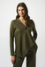 Joseph Ribkoff 253040 Khaki Asymmetrical V-Neck Front Button Jacket