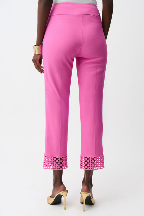 Joseph Ribkoff Lace Hem Pull-On Cropped Pants 261159