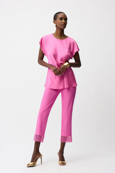 Joseph Ribkoff Lace Hem Pull-On Cropped Pants 261159