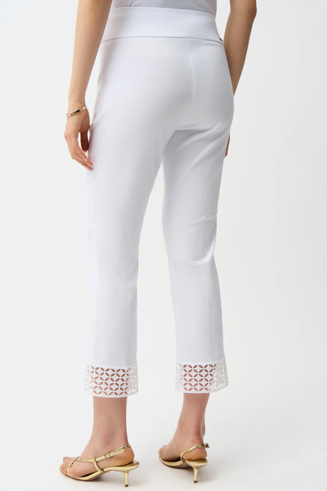 Joseph Ribkoff Lace Hem Pull-On Cropped Pants 261159